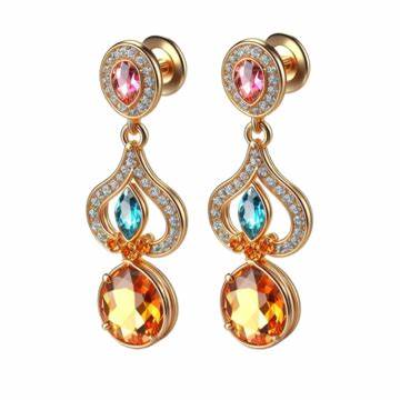 Gemstone Hoop Earrings